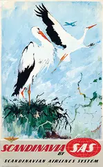Otto Nielsen, SAS Scandinavia (storks), poster