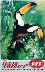 Otto Nielsen, SAS South America (toucans), poster