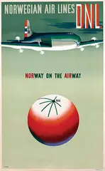Gunnar Moum, DNL Norwegian Airlines, 1946, poster