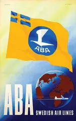 Olle Svensson, ABA Swedish Air Lines, 1947, poster