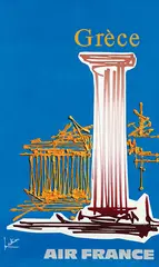 Georges Mathieu, Air France Grèce, 1968, poster