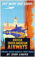 Daphne Padden, BSAA British South American Airways West Indies by Star Liners, poster