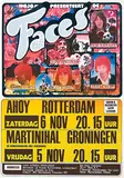 Ahoy Rotterdam Mojo Presenteert Faces (a.o. Rod Stewart, Ron Wood) by Bob Lens & Han Boordman, 1971, poster, silkscreen, sold Feb 2024
