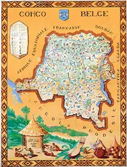 Congo Belge by Frans Laboulais, 1949, poster, sold Feb 2024