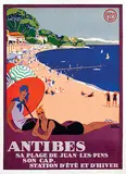 Roger Broders, Antibes sa Plage de Juan-Les-Pins, 1930, poster