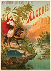 F. Hugo d' Alési, Chemins de Fer P.L.M. Algerie Gorges d'El Kantara, 1892, poster