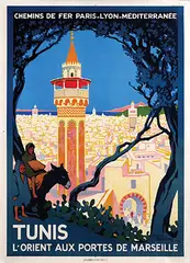 Roger Broders, Tunis l'Orient aux Portes de Marseille, 1920, poster