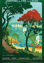 Julien Lacaze, Côte d'Émeraude Bains de Mer de la Manche & de l'Océan, poster