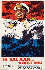 Patrick C. Keely, Ik val aan... volg mij said Dutch admiral Karel Doorman when he faced the Japanese fleet on the Java Sea in 1942, poster