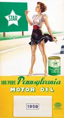 A. Cimberle, Star Pennsylvania Motor Oil calender, poster