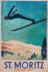 Carl F. Moos, St. Mortiz Engadin, poster