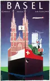 Celestino Piatti, Basel Schweiz (Swissair), 1954, poster