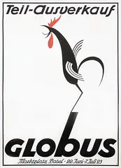 Monogram Wh, Ausverkauf Globus Basel, 1923, poster