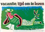 Dick Elffers, vacantie tijd om te lezen, 1948, poster
