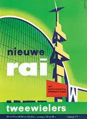 RAI Amsterdam tweewielers by Frans Mettes, 1961, poster, sold Jul 2023
