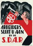 Johan G.D. van Hell, Arbeiders sluit u aan by de S.D.A.P., poster