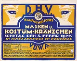L. Peduzzi, Kaufmännisches Masken u. Kostüm-Kränzchen Karlsbad, 1922, poster