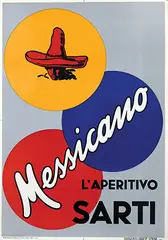 Aurelio Craffonara, Messicano L'Aperitivo Sarti, 1933, poster