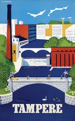 Tampere by Rolf Christianson, 1955, poster, sold Jul 2023