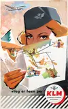 Frans Mettes, vlieg er heen per KLM (Asia, Constellation), 1954, poster