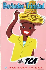 Jacques Le Flaguais, Trans-Canada Air Lines Barbados Trinidad, 1953, poster, silkscreen