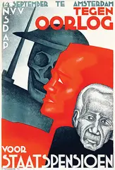 Meijer Bleekrode, N.V.V. SDAP te Amsterdam tegen Oorlog voor Staatspensioen, 1930, poster