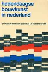 Hans Buys, rijksmuseum amsterdam hedendaagse bouwkunst in nederland, 1966, poster