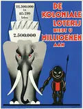 Nardo Lenaerts, De Koloniale Loterij biedt u Millioenen aan, 1935, poster