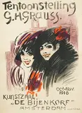 Gerardus H. Grauss, Kunstzaal De Bijenkorf Amsterdam Tentoonstelling G.H. Grauss, 1918, poster