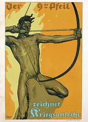 Fritz Erler, Der 9te Pfeil Zeichnet Kriegsanleihe, 1918, poster