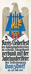 K. Hagmaier, 5. Kreis-Liederfest Donzdorf, 1936, poster