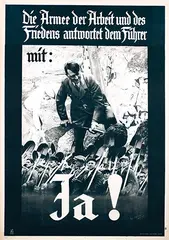 Heinrich Hoffmann, Ja! Die Armee der Arbeit, 1933, poster