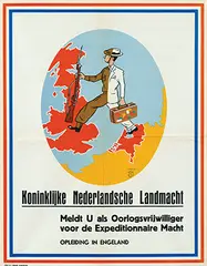 Max Boom, Koninklijke Nederlandsche Landmacht Oorlogsvrijwilliger, 1944, poster