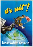 Nico Broekman, d'r uit! Indië móét bevrijd, 1945, poster