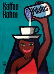 Celestino Piatti, Pilatus Kaffee Rahm, 1959, poster