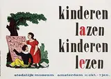 Willem Sandberg, stedelijk museum amsterdam kinderen lazen kinderen lezen, 1958, poster