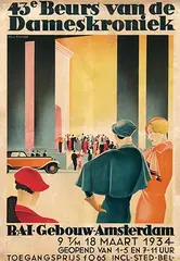 Béla Fischer, R.A.I. Amsterdam 43e Beurs van de Dameskroniek, 1934, poster