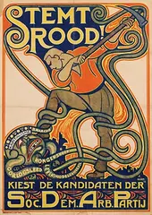 Albert Hahn, Stemt Rood ! S.D.A.P., 1918, poster