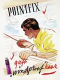 ARC's Advertising Agency, Pointfix voor heren geeft "windproof" haar, poster