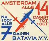 Nicolaas P. de Koo, Amsterdam Batavia .V.V. alle dagen, 1931, poster