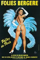 Aslan, Folies Bergere Folies de Paris Helene Martini (back, blue plume), poster