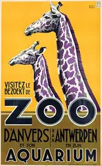 Edgard Darimont, Visitez le ZOO d'Anvers (giraffes), 1935, poster