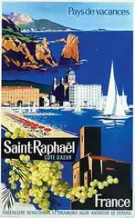 Saint-Raphaël Cote D'Azur France by Herman Verbaere, poster, sold Feb 2023