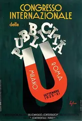 Severo Pozzati, Congresso Internazionale della Pubblicitá Milano Roma, 1933, poster
