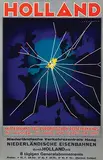 Niederländische Eisenbahnen Holland by Johannes F. (Jan) Lavies, 1938, poster, sold Feb 2023