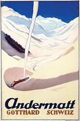 Initial T., Andermatt Gotthard Schweiz, poster