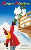 Paul Gusset, Berner Oberland Switzerland Ski-ing Season, 1945, poster