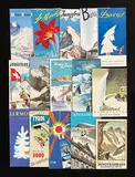 A collection of 15 touristic Swiss wintersports brochures by Various artists, o.a. E. Cardinaux, H. Leupin, L. Koller, M. Peikert, H. Berann & F. Lenhart, poster, sold Feb 2023