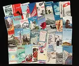 A collection of 32 touristic Swiss wintersports brochures by Various artists, o.a. E. Hermès, E. Hodel, H. Matter, H. Aeschbach, C. Brandt, O. Malischke, H. Thöni, W. Weiskönig, H. Laubi, E. Hodel, H. Matter, H., poster, sold Feb 2023
