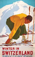 Erich Hermes, Winter in Switzerland, 1936, poster